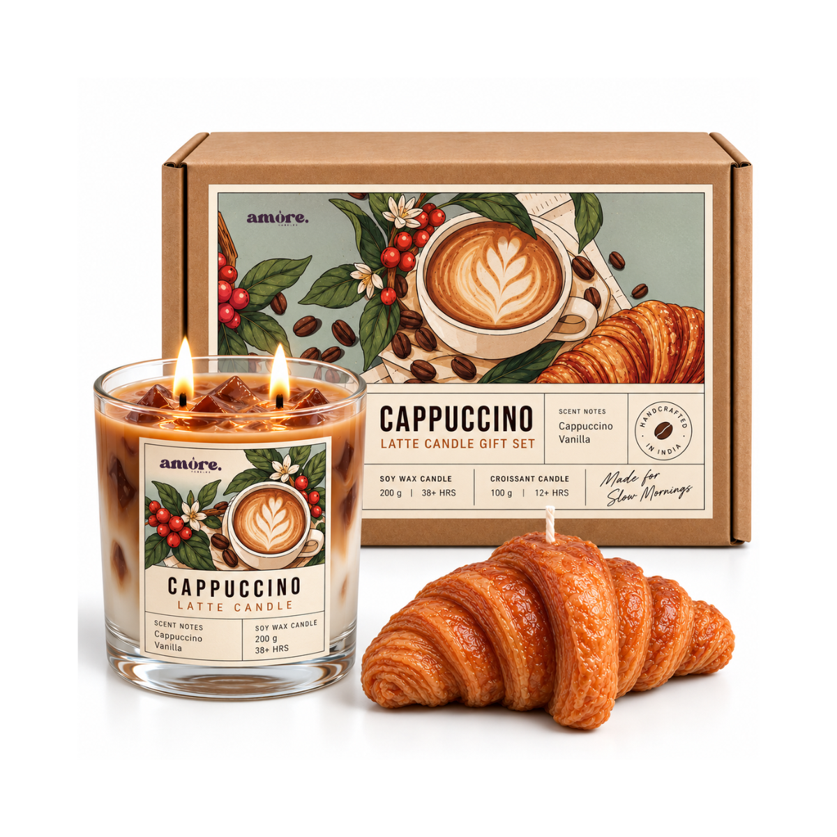 Cappuccino candle gift set