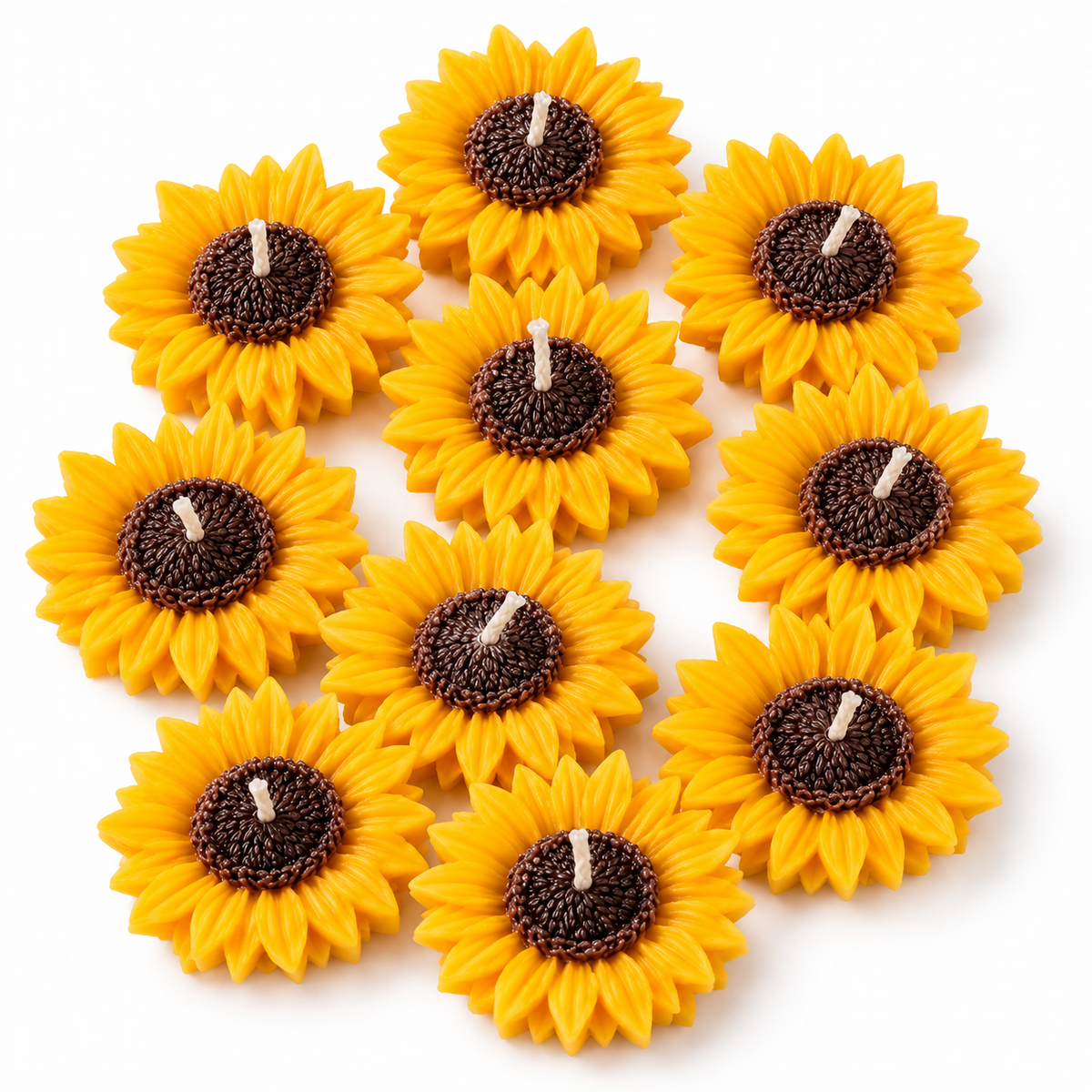 Sunflower floating candles, pack of 10 by Amore Candles