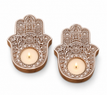 Amore Candles Hamsa Hand Wooden Tealight Holder