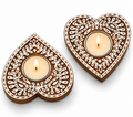 Amore Candles Heart Mandala Wooden Tealight Holder