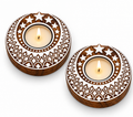 Amore Candles Crescent Moon Mandala Wooden Tealight Holder