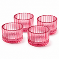 Rose Eclat red glass tealight holders, set of 4 by Amore Candles