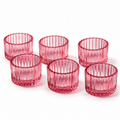 Rose Eclat red glass tealight holders, set of 6 by Amore Candles