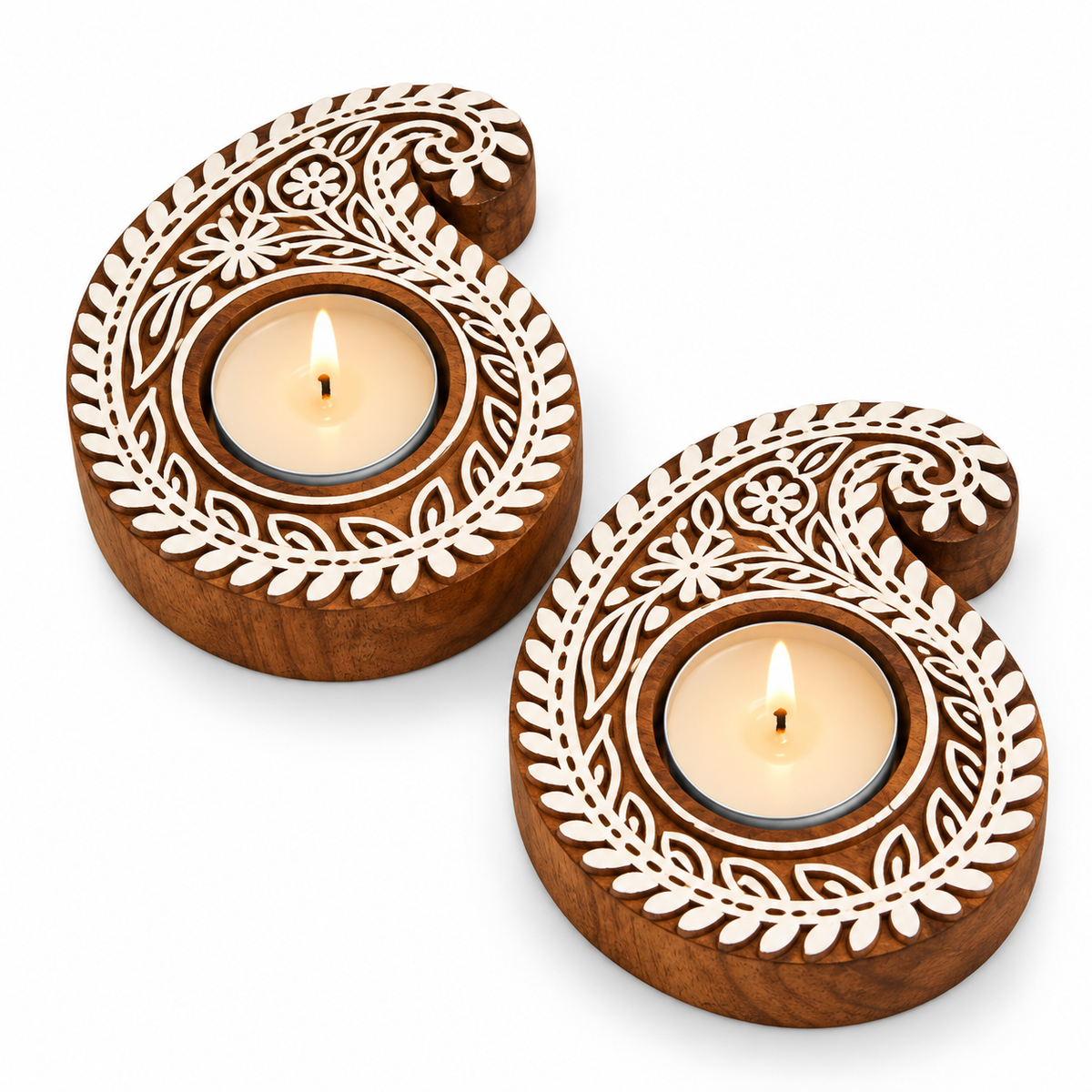 Amore Candles Kerri Mandala Wooden Tealight Holder